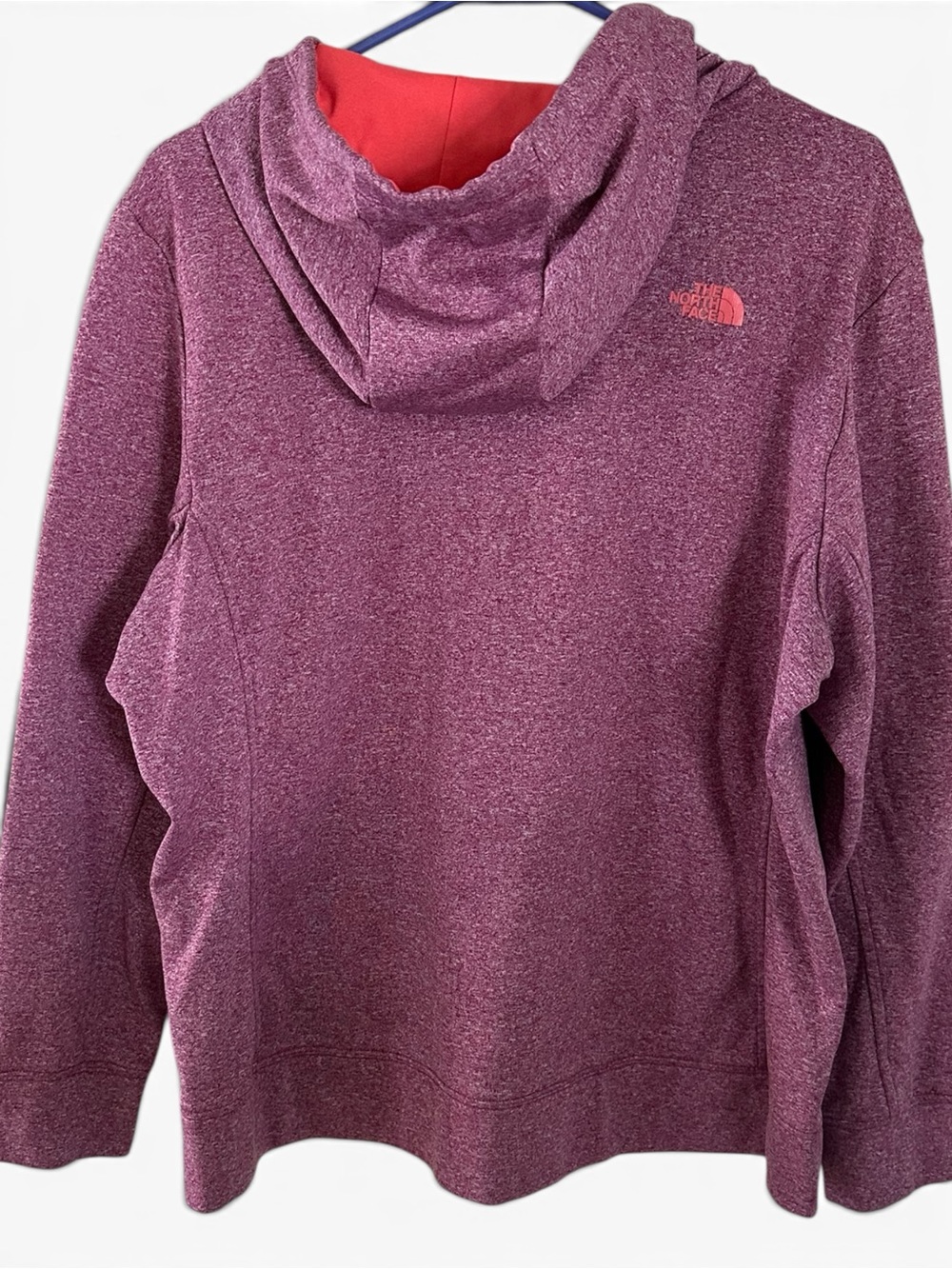 The North Face Heathered Purple Hoodie with Coral Accents - Picture 5 of 6